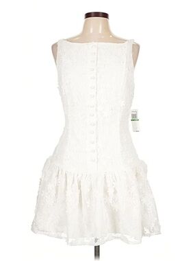 Arose Studio White Lace Sleeveless Fit & Flare Dress
